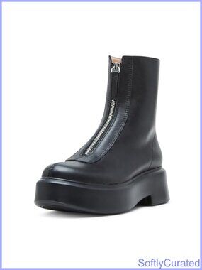 Jones Leather Ankle Boot 2 Inch Block Heel Round Toe